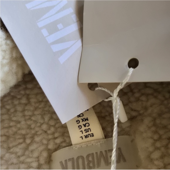 Tan cream white faux shearling/suede jacket coat NWT - Picture 7 of 7